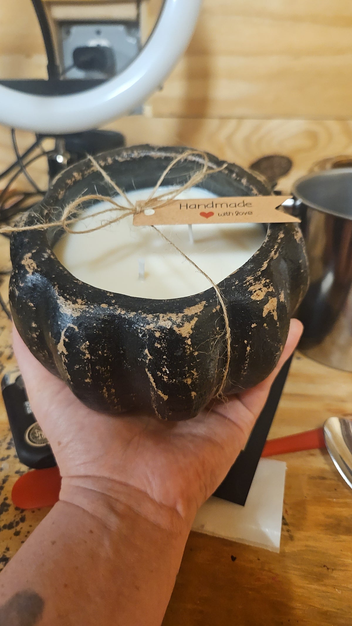 Clay pumpkin Candle